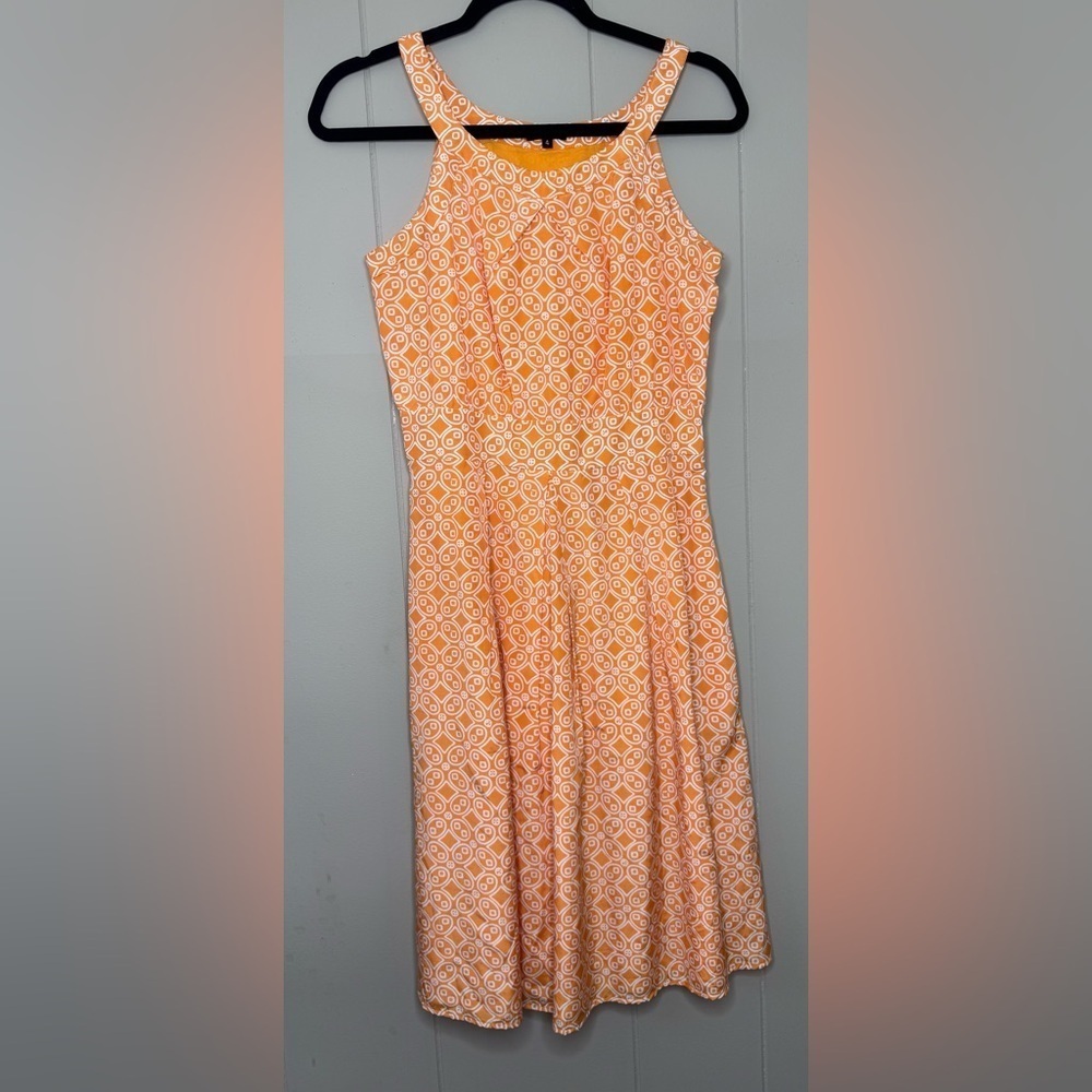 Tocca Silk Blend Geometric Lined Dress With Pockets Womens Size 4